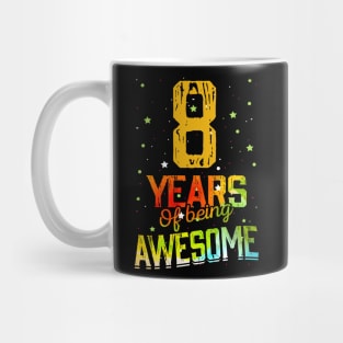 8th Birthday Girl Gift Vintage Retro 08 Years Of Being Awesome Gifts Funny 8 Years Old Boys Kids Mug